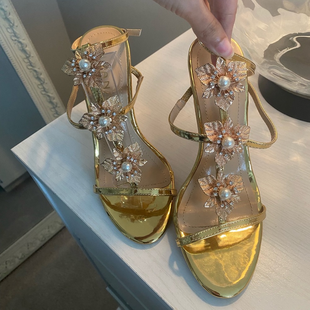 Gold goddess heels